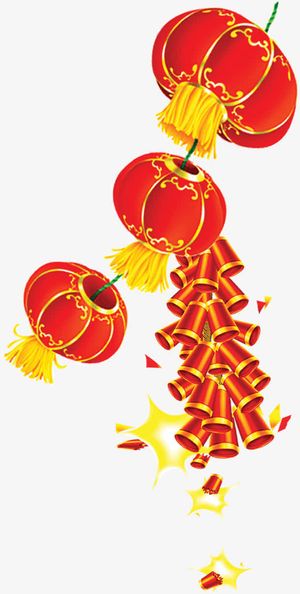红色喜庆灯笼手绘免抠
