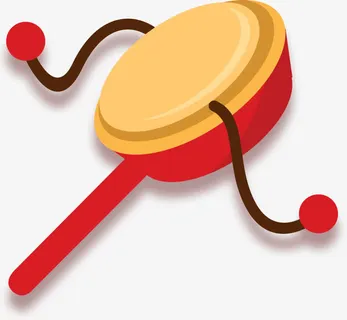 红色中国风拨浪鼓免抠 红色中国风拨浪鼓免抠
