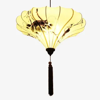 现代新吊灯手绘布艺吊灯 灯笼艺免抠