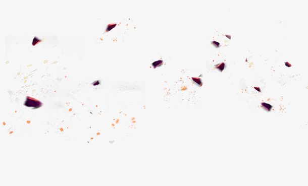 红色清新碎片礼花漂浮素材免抠