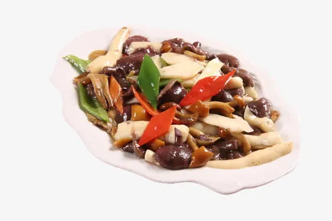 菌类小炒拼盘摄影免抠