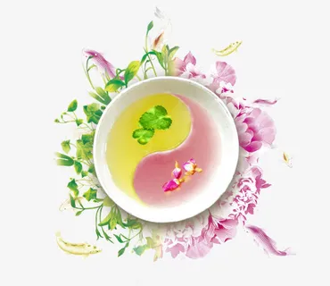 太极图案花茶美容素材免费下载免抠