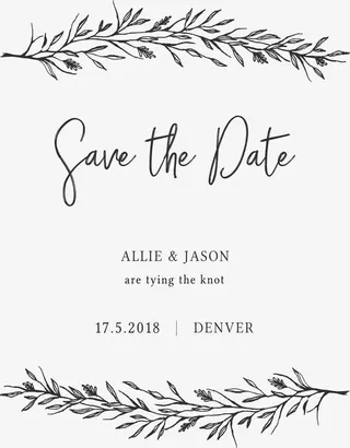 文艺范树枝邀请函免抠