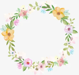 春季多彩美丽花圈免抠