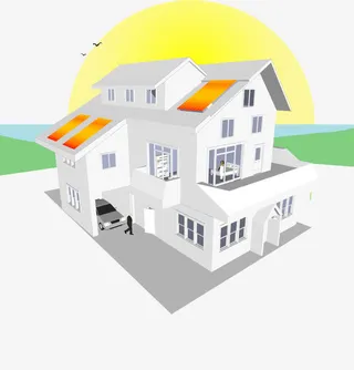 矢量太阳能之家免抠