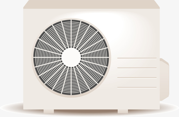 米黄色简约空调机免抠