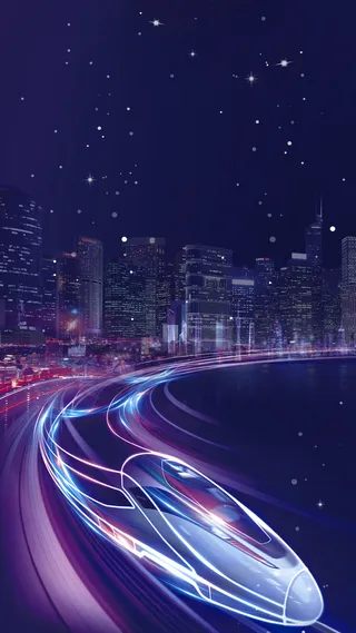 紫色动感科技地铁PSD分层H5背景素材高清