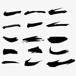 黑色毛笔画免抠