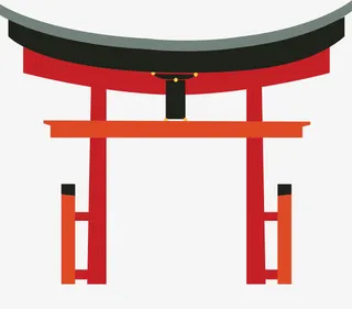 红色日本东京建筑免抠