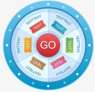 蓝色抽影票大转盘免抠