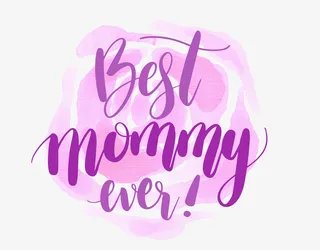 紫色水彩绘母亲节快乐艺术字免抠