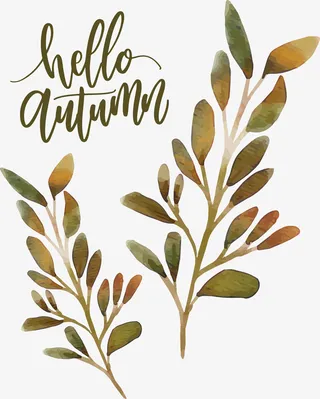 手绘树枝秋天海报免抠