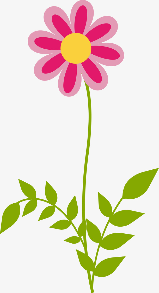 矢量彩色美丽花朵素材图免抠