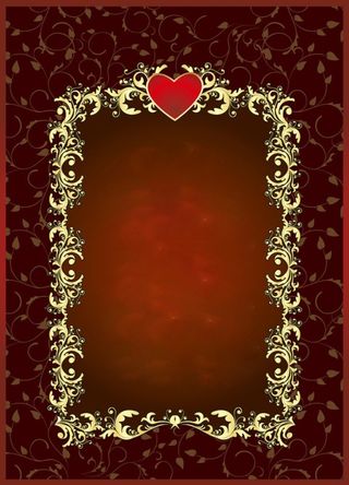 质感红色花纹边框海报背景素材高清