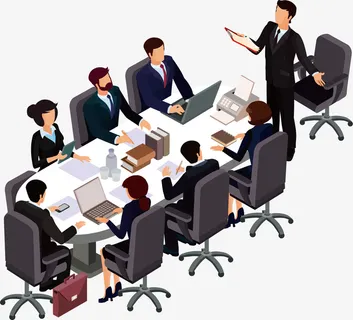 矢量图正在开会的部门免抠手绘/卡通卡通元素