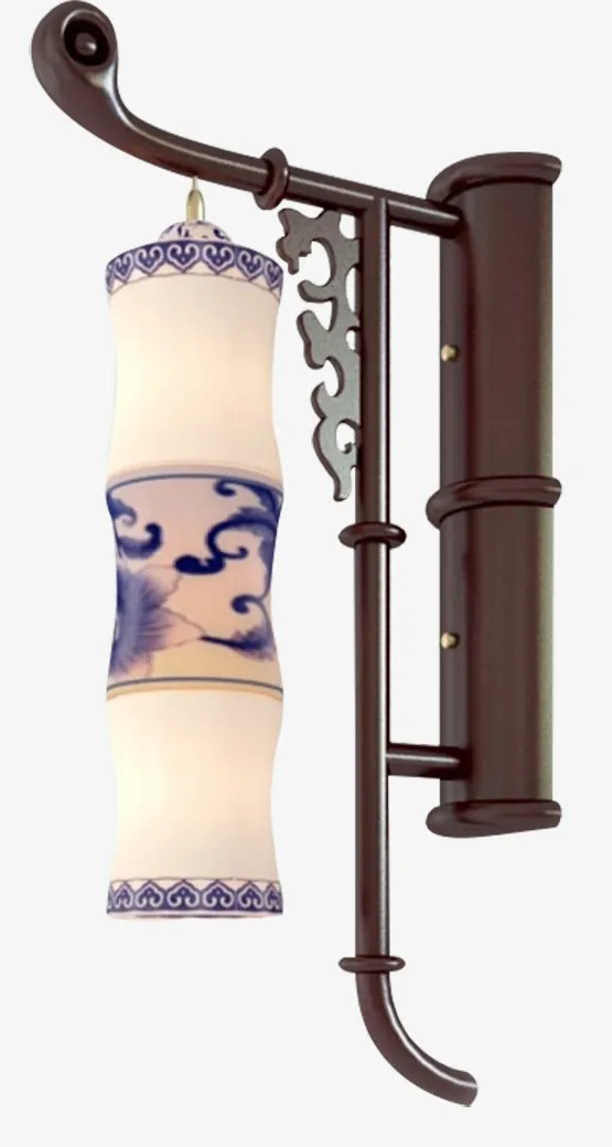 木质灯具中式壁灯免抠