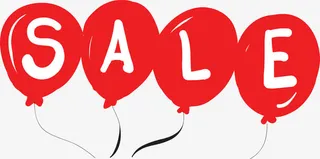 卡通手绘红色气球免抠