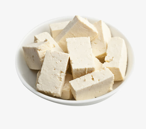 白色盘子里的老豆腐免抠