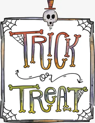 水彩边框万圣节海报免抠