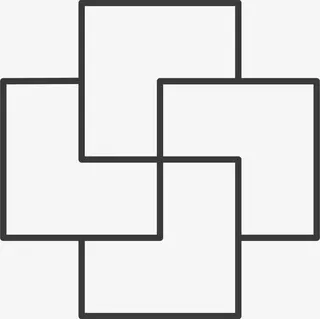 正方形创意线条图案免抠