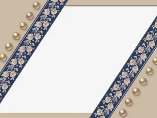 相框复古花纹珍珠装饰免抠