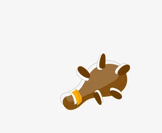 卡通棕色狼牙棒简图免抠