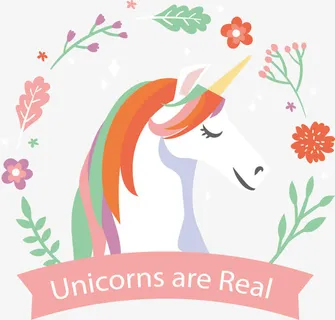 白色独角兽海报免抠 白色独角兽海报免抠