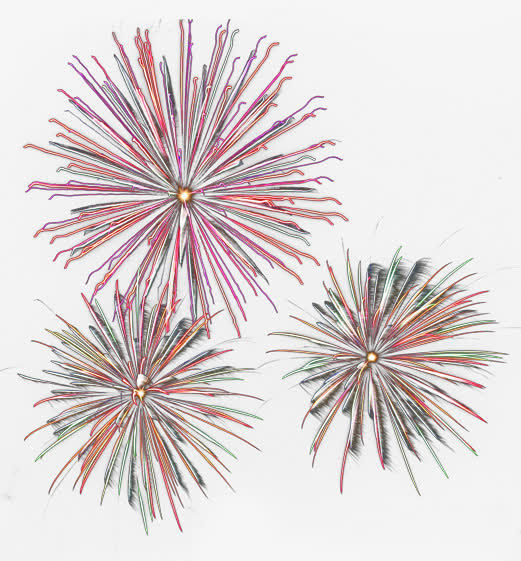 彩色个性盛开烟花免抠