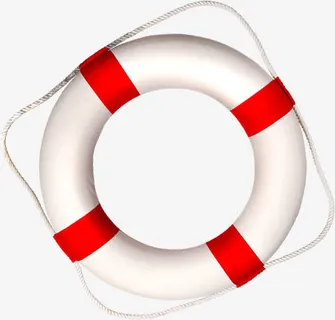 夏日卡通海边沙滩游泳圈免抠