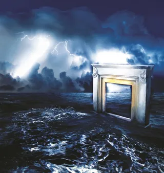 魔幻紫色门框背景素材高清