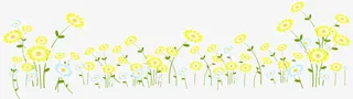 春季手绘黄色花海免抠