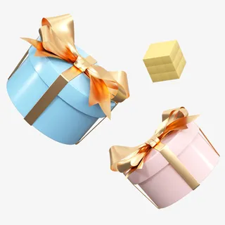 漂浮中礼物盒免抠
