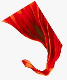 红色丝绸免抠