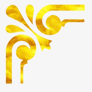 创新几何边角边框烫金免抠图免抠