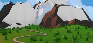 立体几何卡通雪山背景banner高清