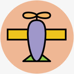 卡通图标交通工具素描 飞机免抠