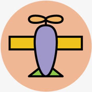 卡通图标交通工具素描 飞机免抠