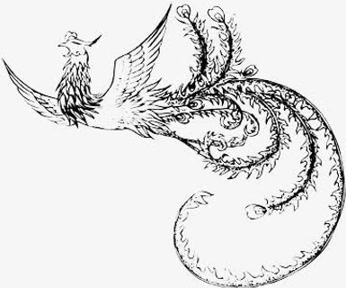 水墨凤图案png素材免抠装饰动物元素