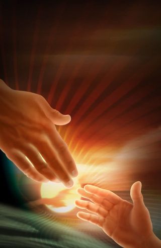 光芒与一双手免抠