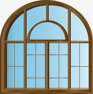 矢量蓝色窗户素材图免抠