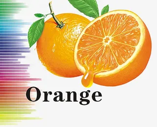 炫酷渐变长条背景橙子宣传图