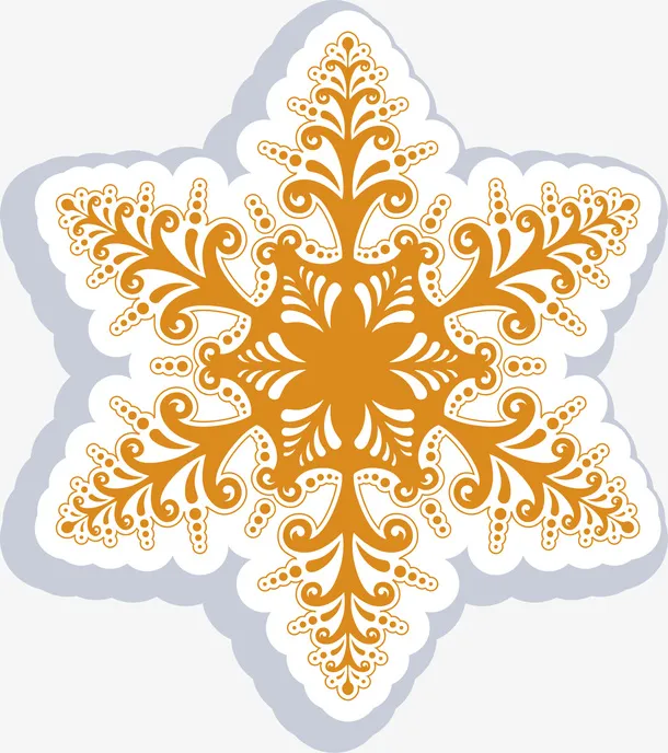 咖啡色雪花片免抠