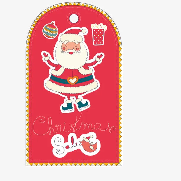 圣诞复古促销标签免抠