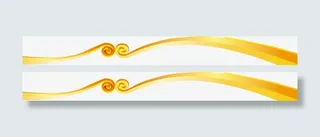 金色彩带边框免抠