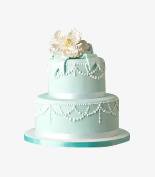 蓝色花朵造型蛋糕免抠