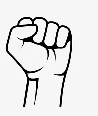 卡通简笔画手绘努力加油拳头装饰免抠