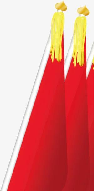 高清手绘建党节日旗帜顶部免抠