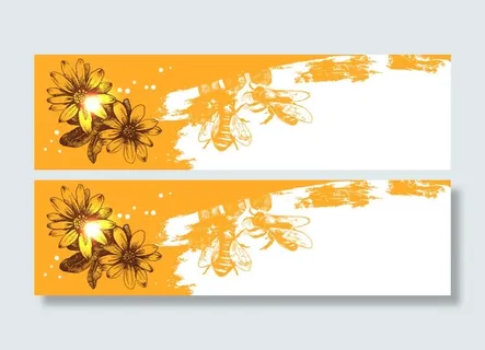 精美蜂蜜元素banner背景