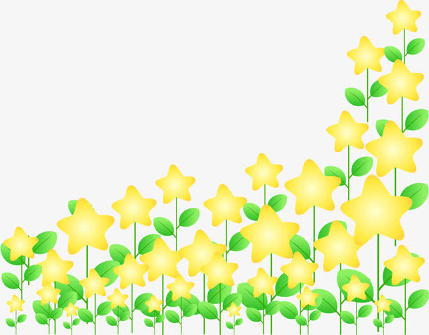 春天卡通黄色花朵免抠