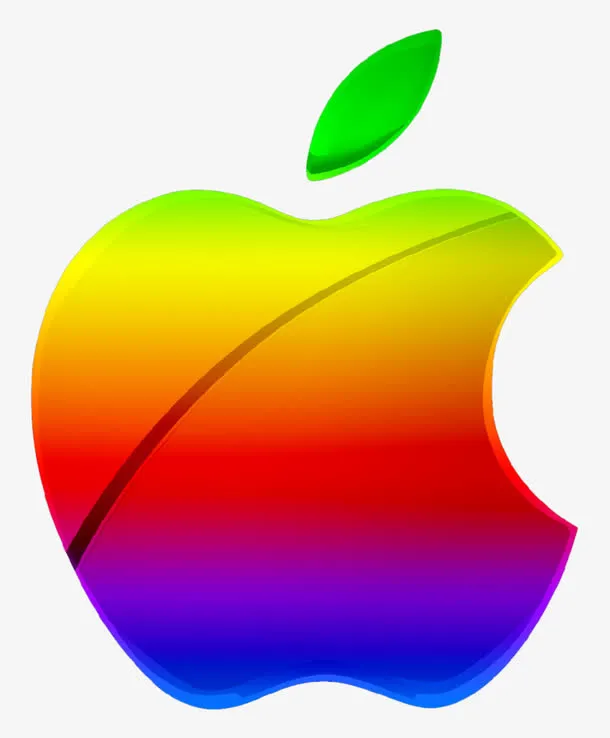 彩色渐变色调苹果logo免抠图标元素